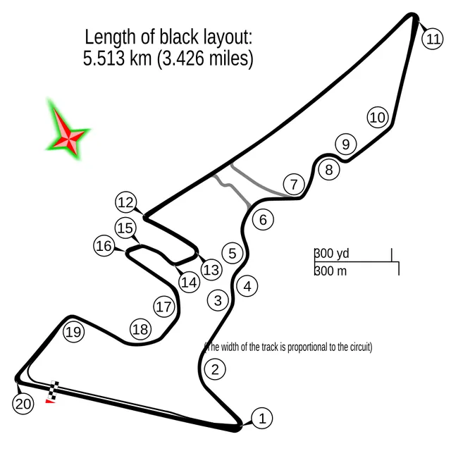 Plánek okruhu Circuit of the Americas