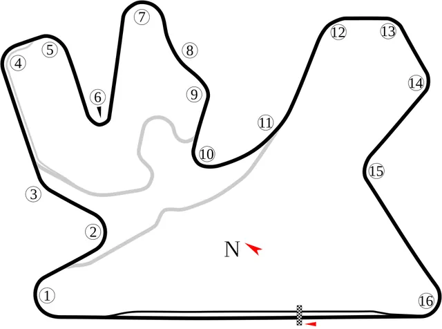 Plánek okruhu Lusail International Circuit
