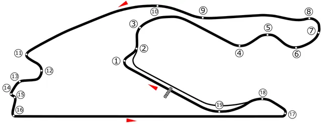 Plánek okruhu Miami International Autodrome