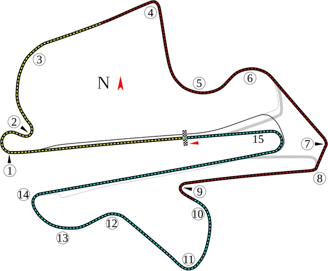 Plánek okruhu Sepang International Circuit