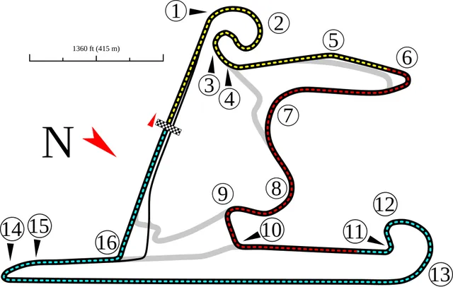 Plánek okruhu Shanghai International Circuit